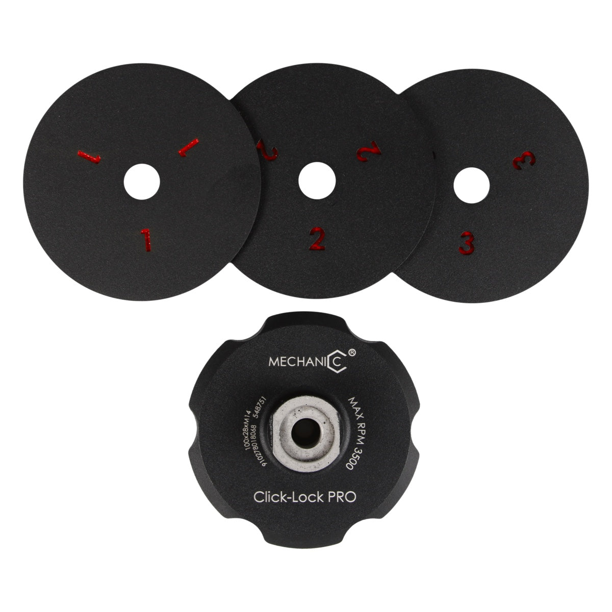 M14 100mm Aluminum Velcro Backing Pad + Click-Lock PRO