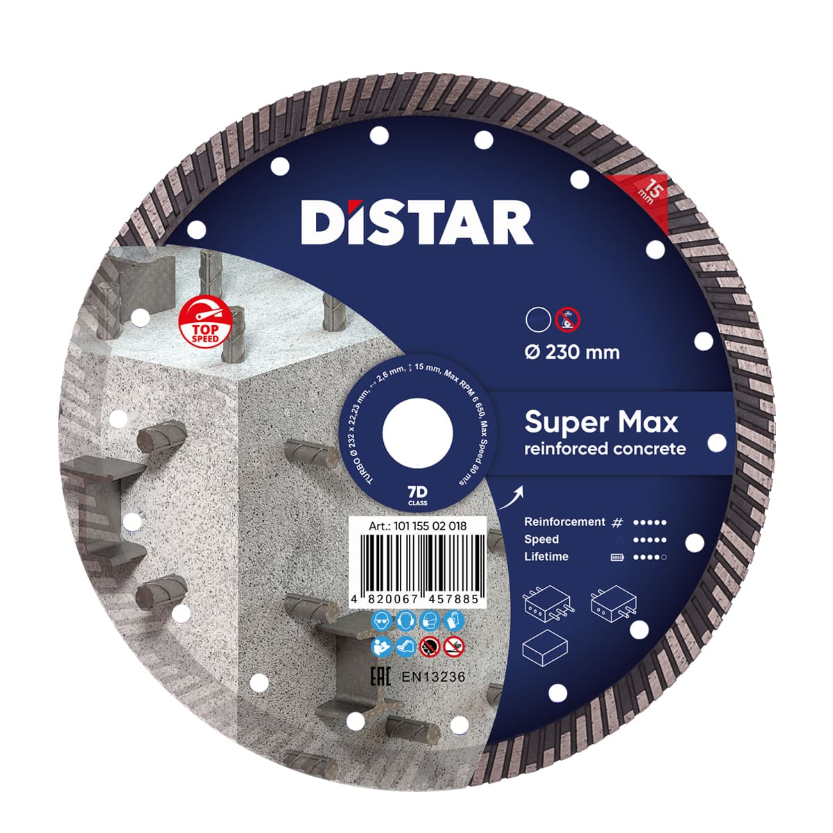 Reinforced Concrete Diamond Cutting Blade Turbo 230mm Super Max