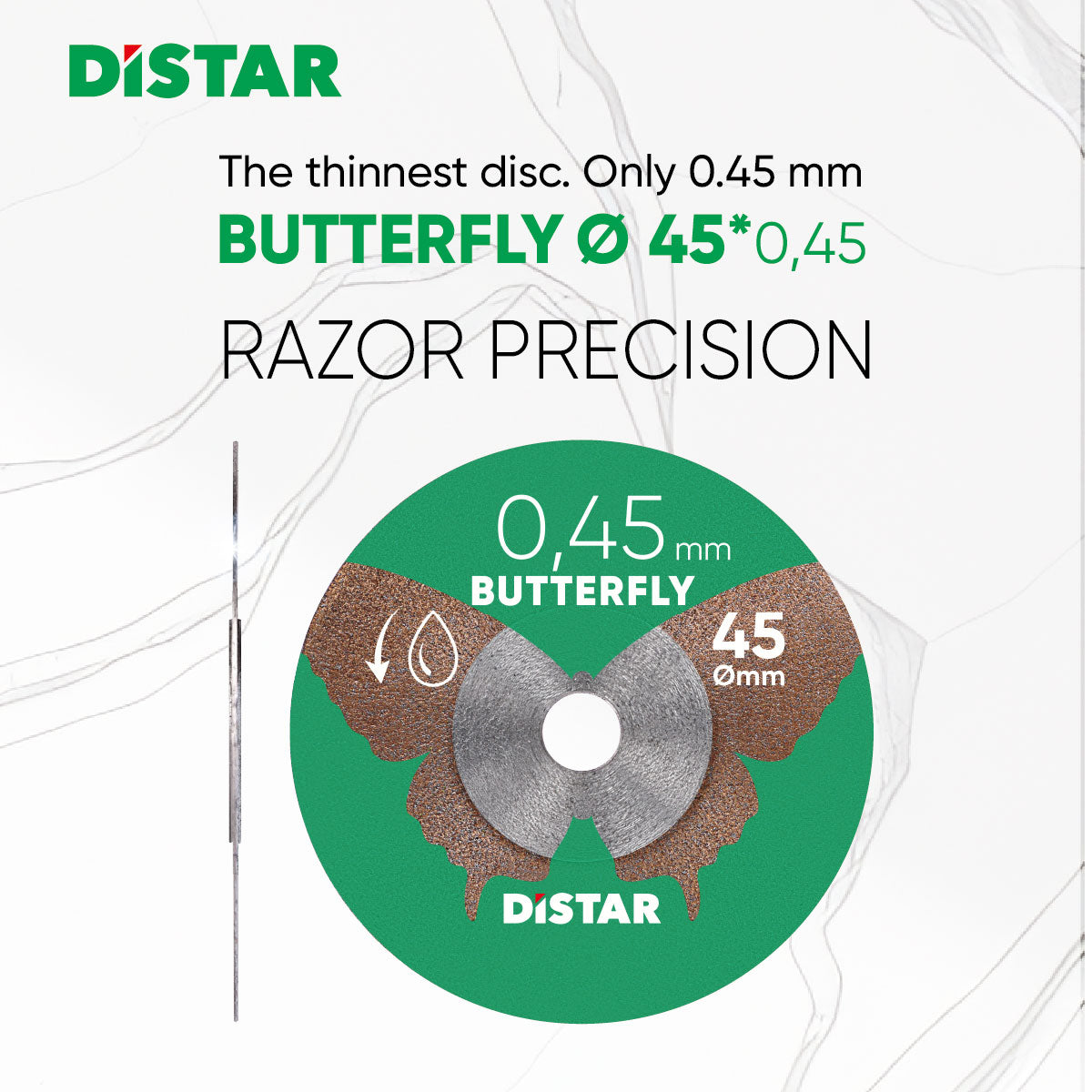 Distar Butterfly Diamond Cutting Blade 45mm for Proxxon Mini Grinders