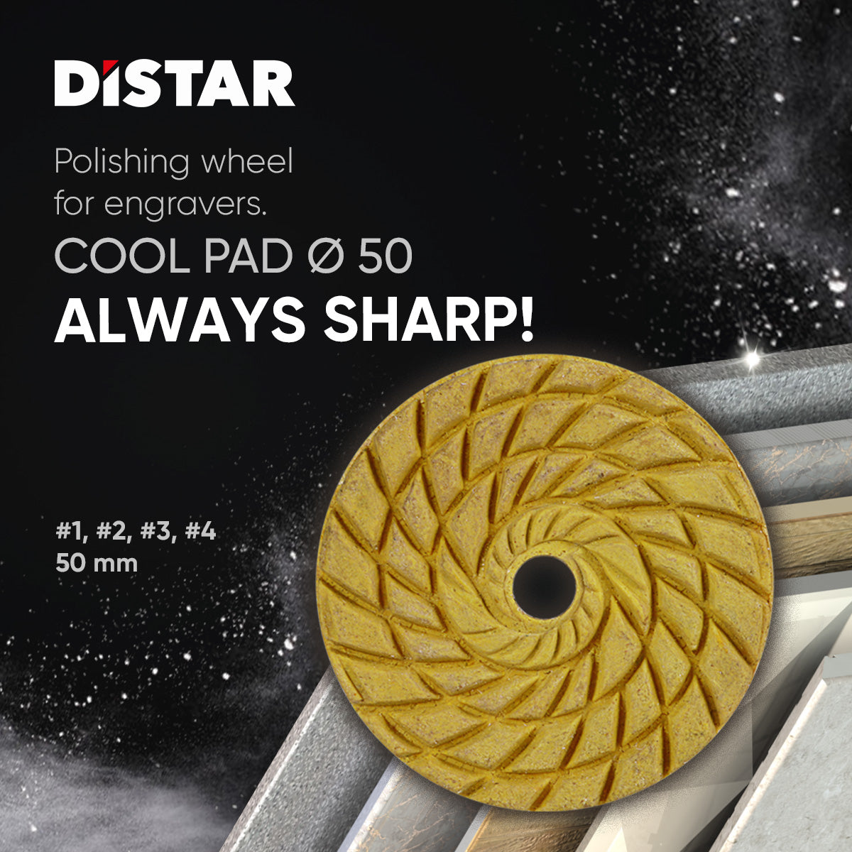 Distar 50mm Porcelain Polishing Pad Grit 3