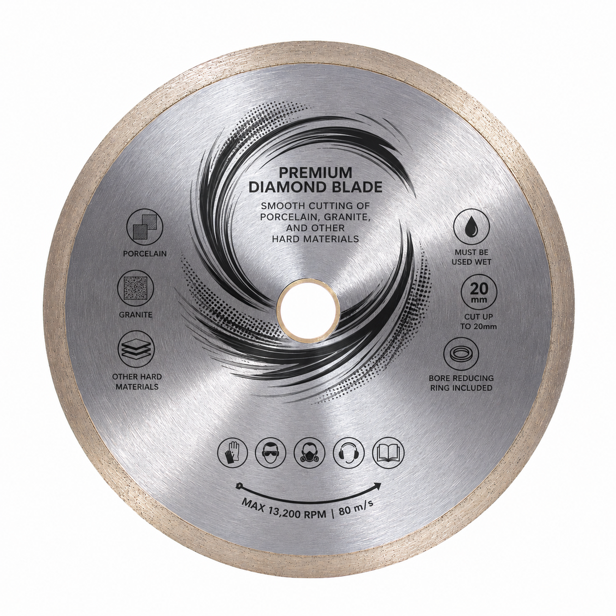TORVA Diamond Cutting Blade for Porcelain & Stone 350mm x 25.4mm