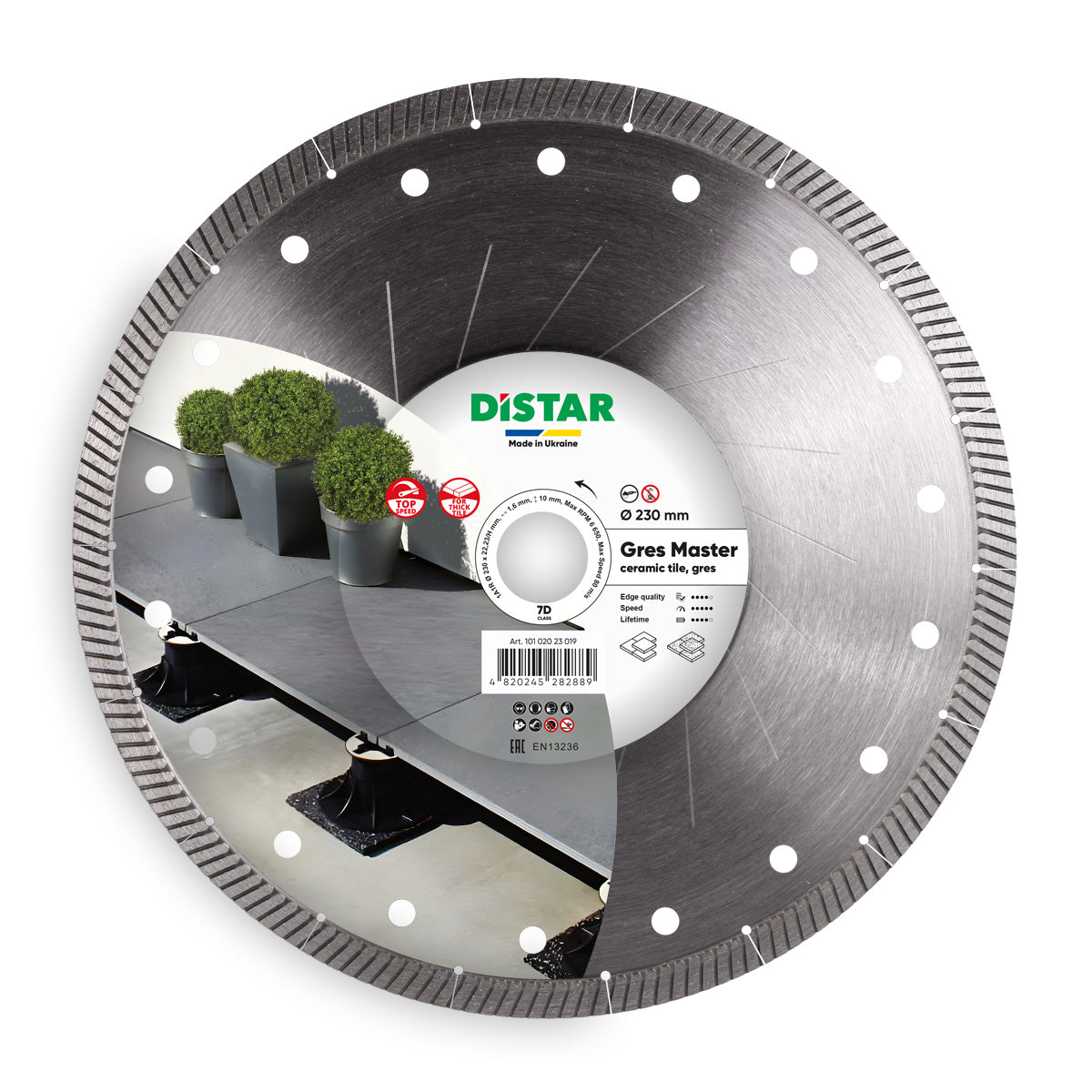 Diamond Cutting Blade 1A1R 230mm x 22.23mm Gres Master