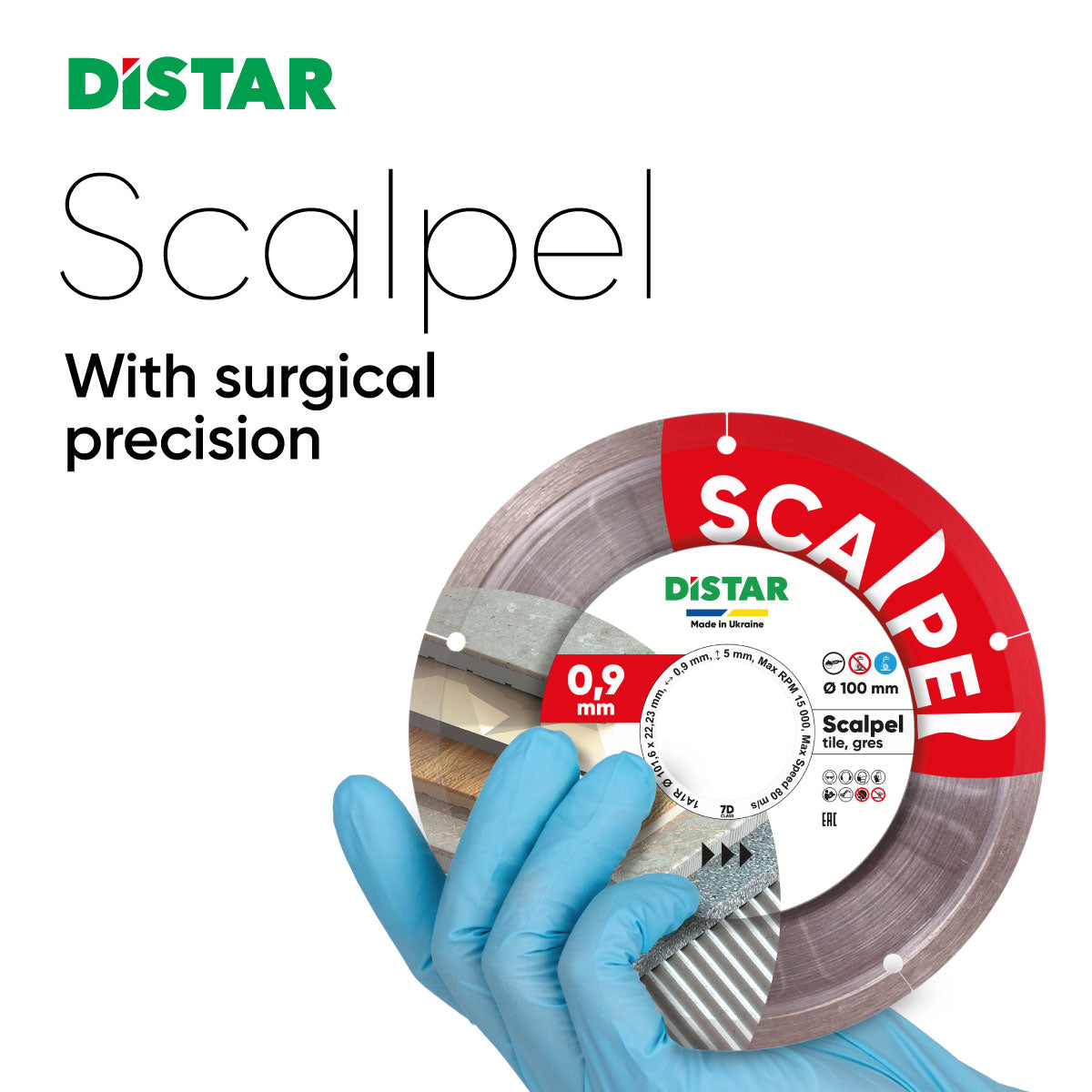 Scalpel Diamond Cutting Blade Distar 101mm x 22.23mm